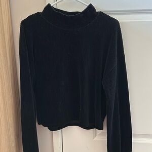 Altard State Velvet Ribbed Black Sweater Size Medium